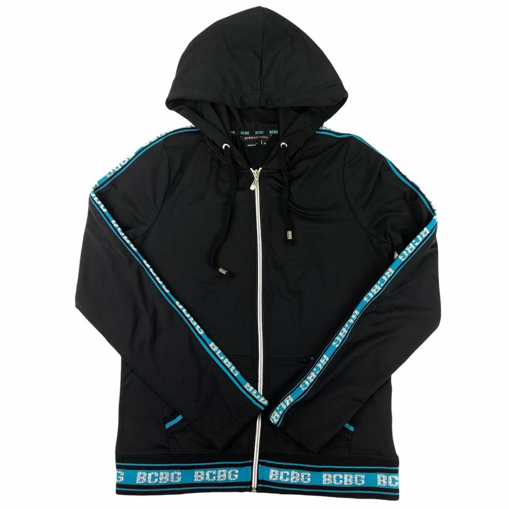 BCBGMaxazria Black Zip-up Hoodie